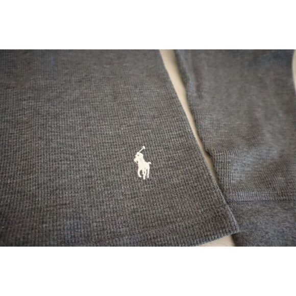 Polo Ralph Lauren PWLC2F Men's Sz M Charcoal Heather Waffle L/S Crew Shirt - Picture 6 of 9